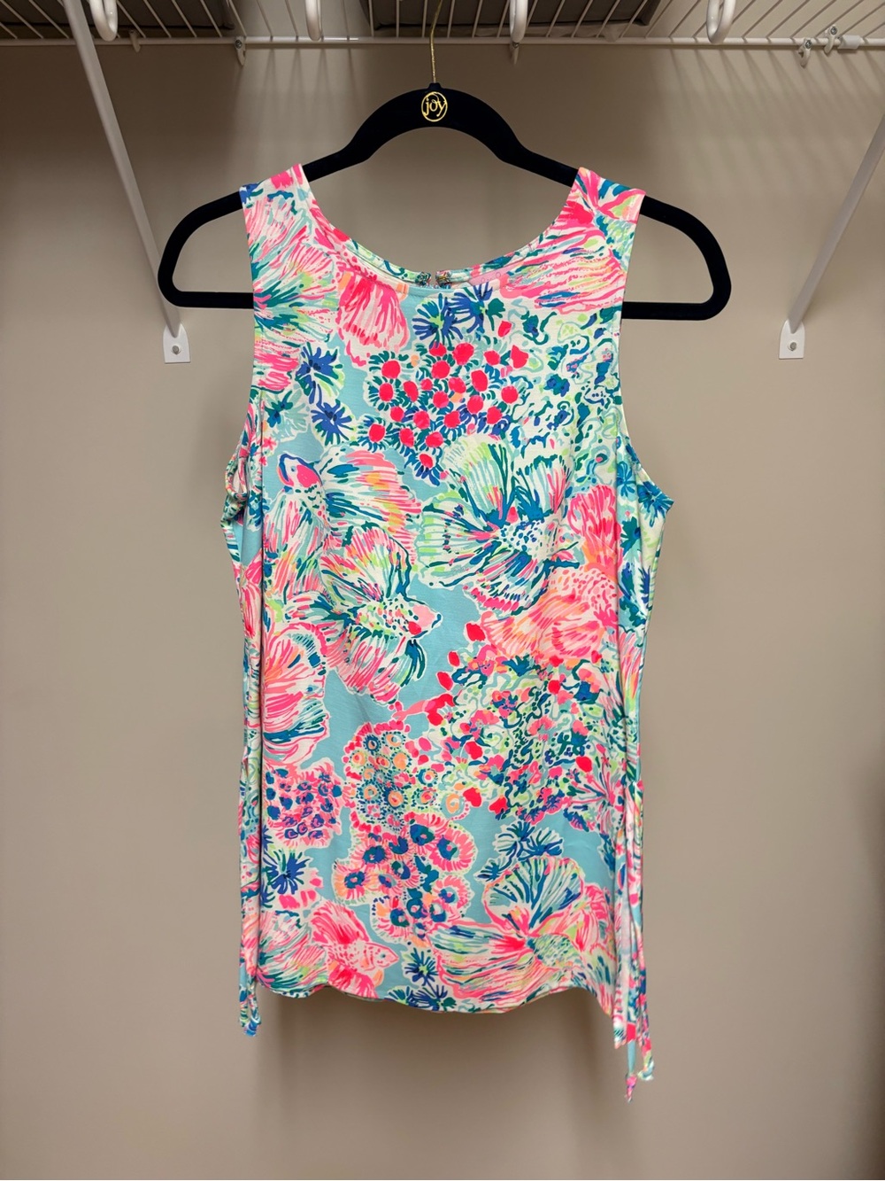 Lilly Pulitzer Sleeveless Floral Tank in Aqua, Pink & Coral